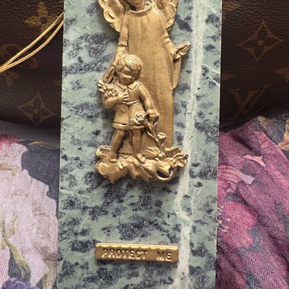 Gold Religious Plaque on Marble